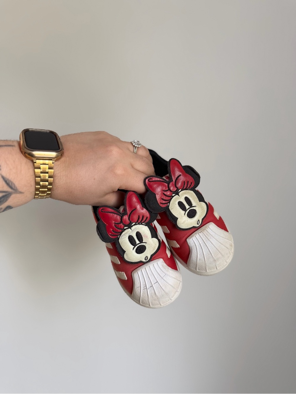 Adidas Superstar Red Minnie Mouse Slip-On Sneakers (Size 7K)